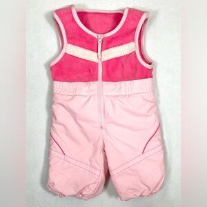 COLUMBIA Sportswear Infant Girl Pink Bib Overalls Snow‎ Pants Fleece Size 6M